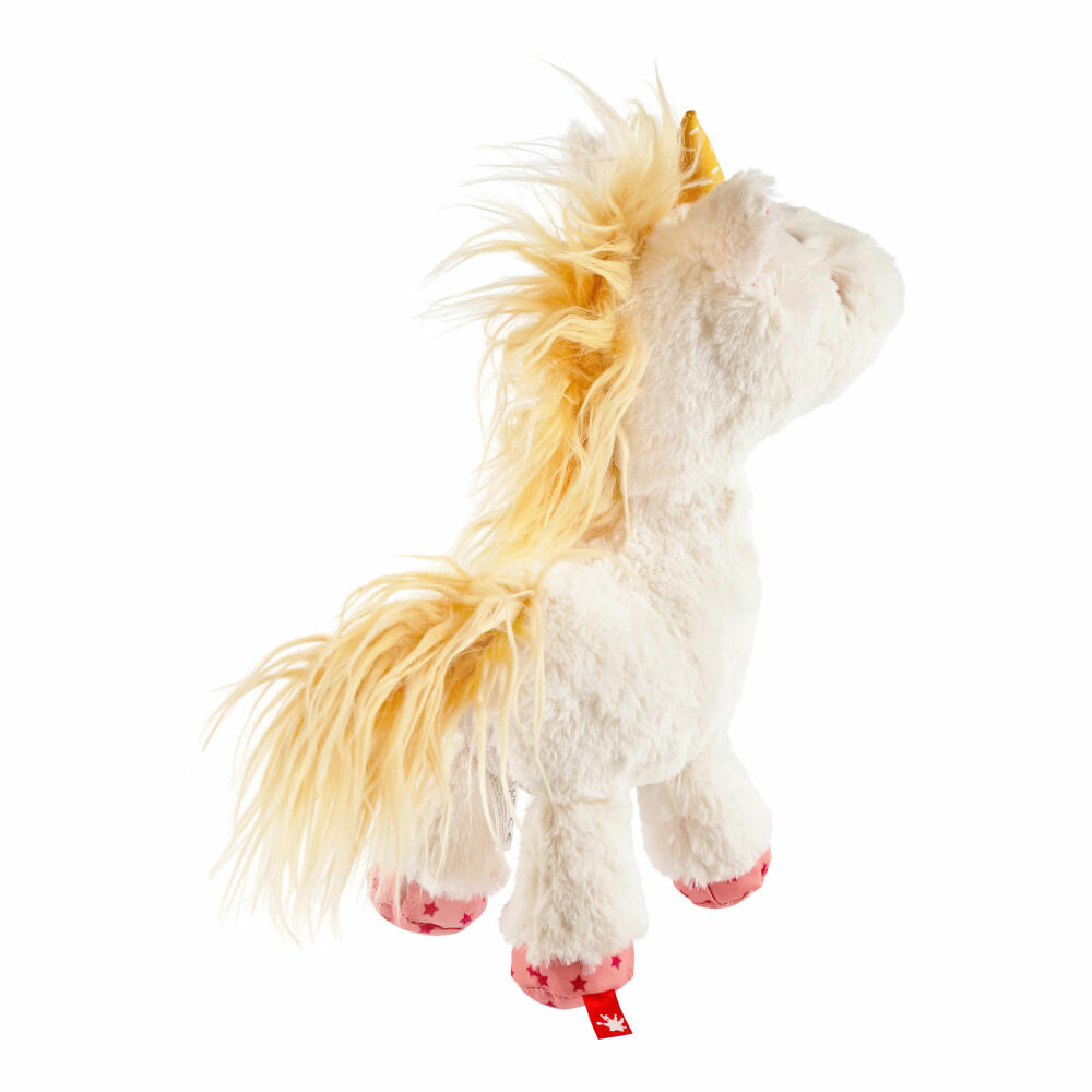 sigikid Patchwork Sweety Einhorn Yellow, Kuscheltier, Plüschtier, Schmusetier, Polyester, 28 cm, 43272