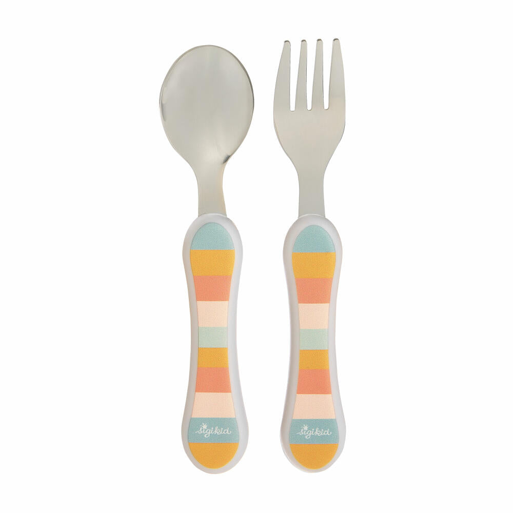 sigikid 4 Freunde Besteck-Set Yellow, 2-tlg., Kinderbesteck, Besteck-Set, Gabel, Löffel, Kinder, 25362