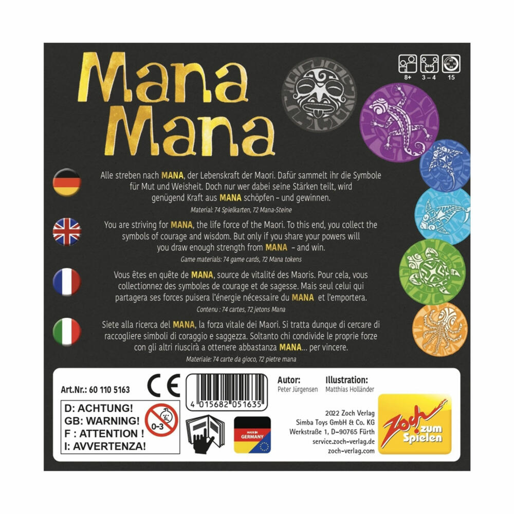 Zoch Mana Mana, card game, family game, board game, ages 8 and up, 601105163