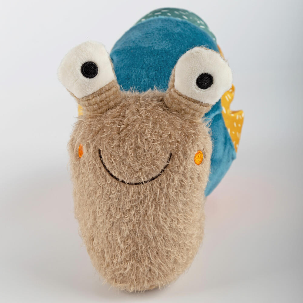sigikid Patchwork Sweety Snail Yellow, soft toy, plush toy, cuddly toy, polyester, 29 cm, 43282