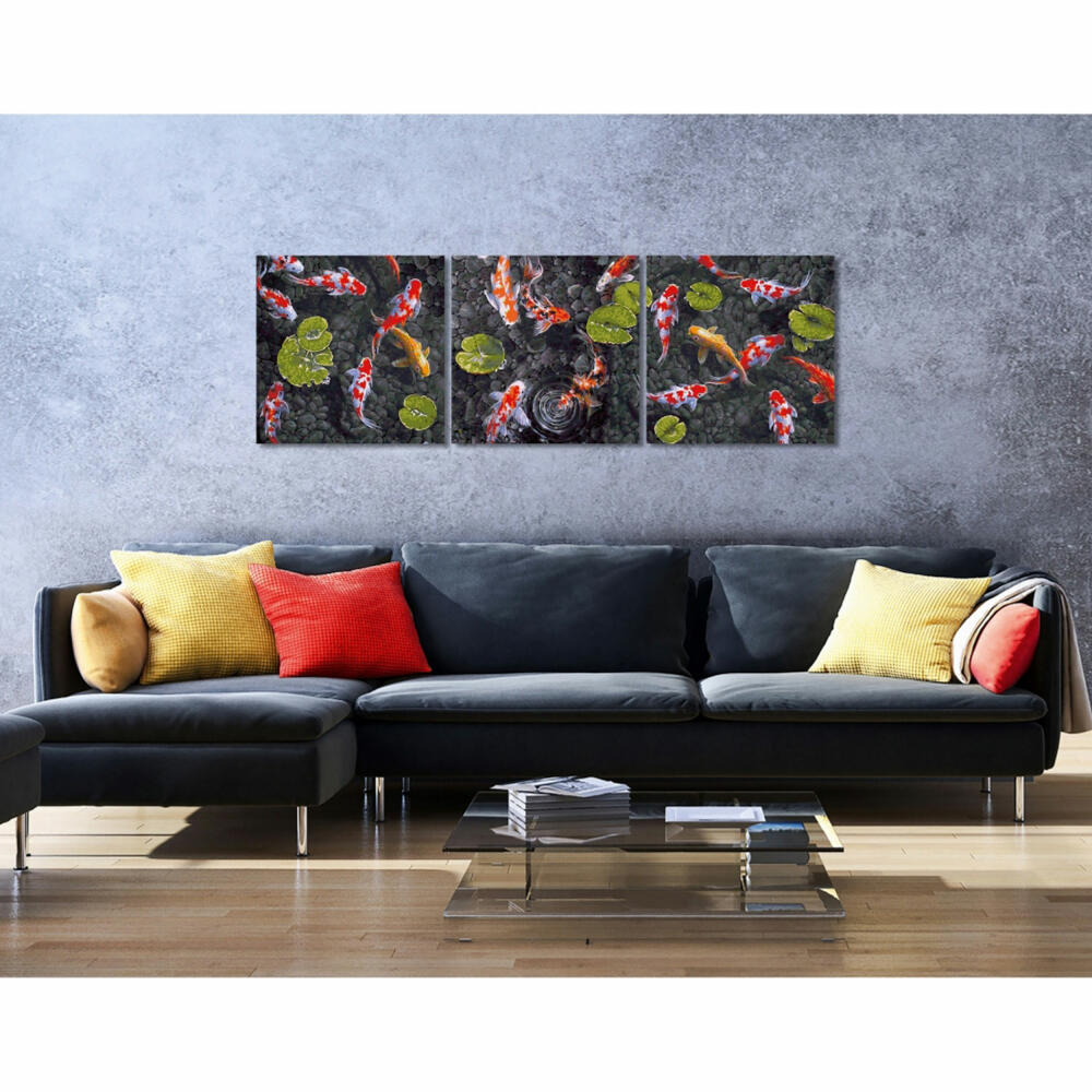 Schipper Painting by Numbers Koi - Jewel in the Fish Pond, Master Class Triptych, Coloring Page, Mural, 609470860