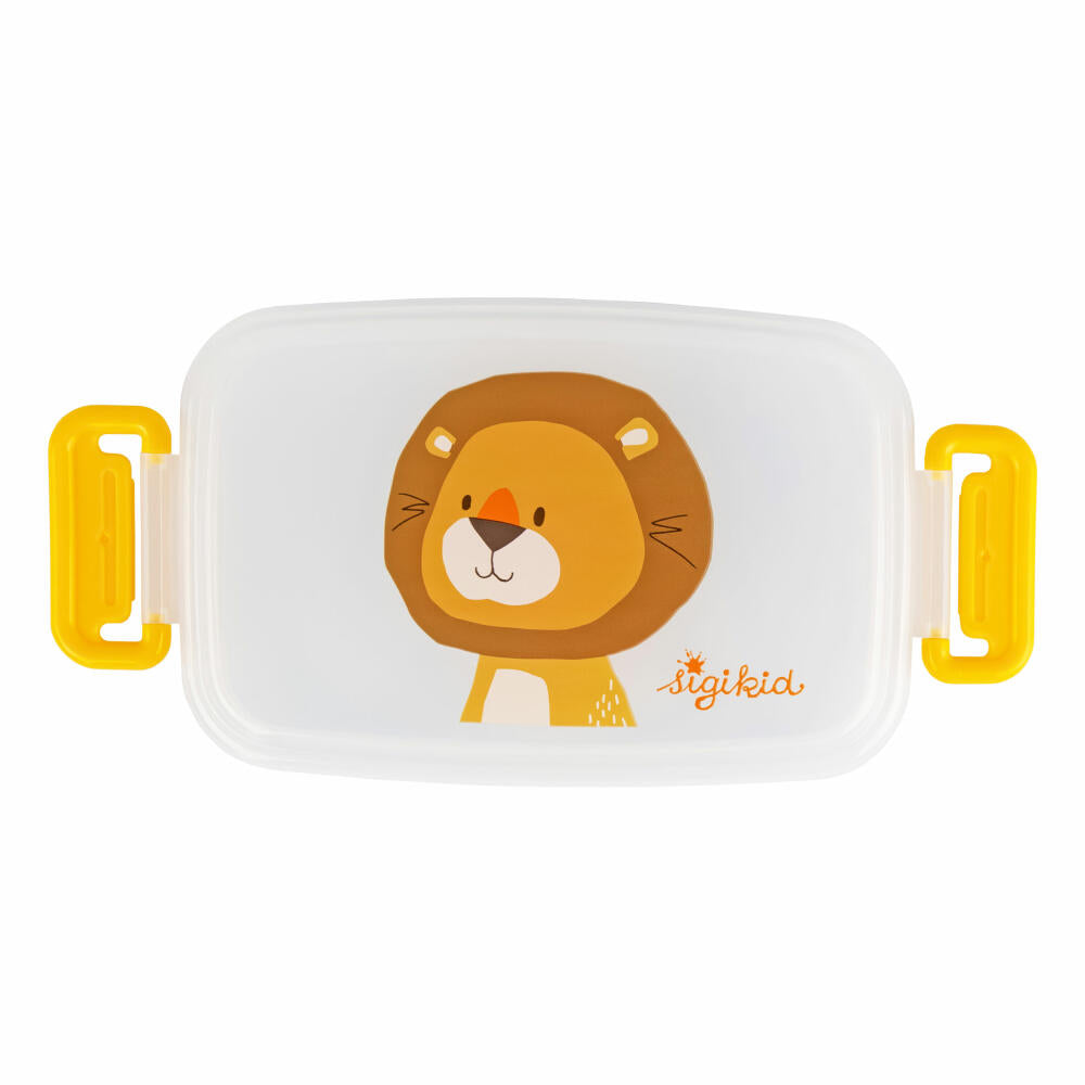 sigikid Brotdose Löwe, Brotbox, Lunchbox, Kinder, Kunststoff, 9 x 17.5 cm, 25364