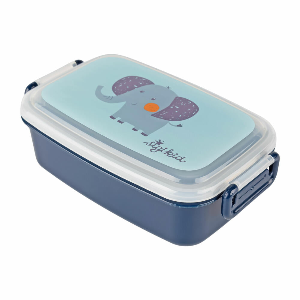 sigikid Brotdose Elefant, Brotbox, Lunchbox, Kinder, Kunststoff, 9 x 17.5 cm, 25367
