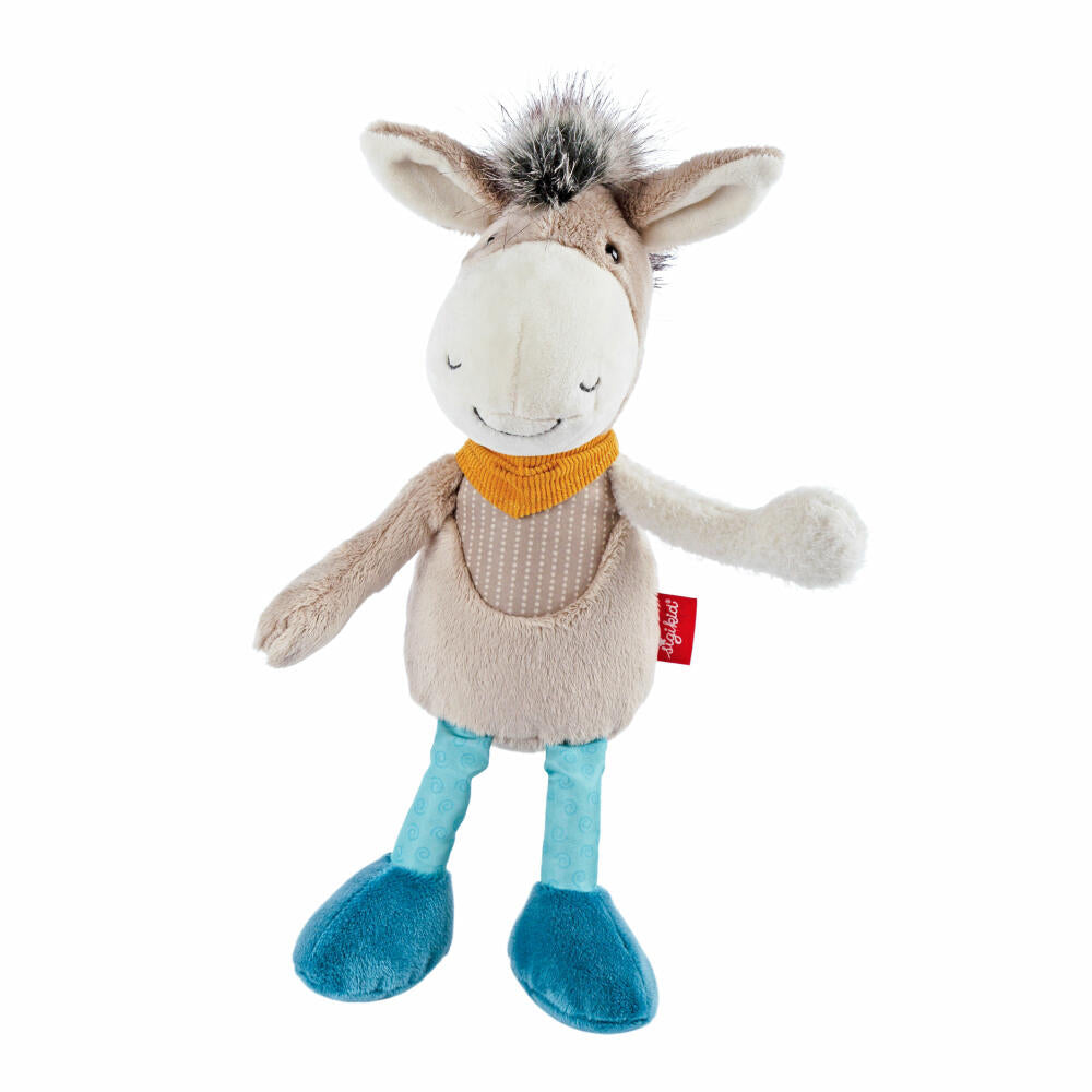 sigikid Patchwork Sweety Esel Yellow, Kuscheltier, Plüschtier, Schmusetier, Polyester, 31 cm, 43238