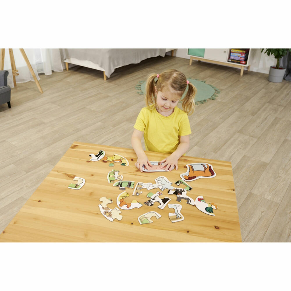 Noris 6 erste Puzzles - Bauernhoftiere, Kinderpuzzle, Kinder Puzzle, Legespiel, ab 3 Jahren, 606012166