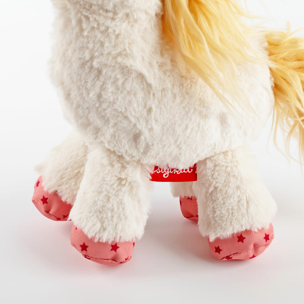 sigikid Patchwork Sweety Einhorn Yellow, Kuscheltier, Plüschtier, Schmusetier, Polyester, 28 cm, 43272