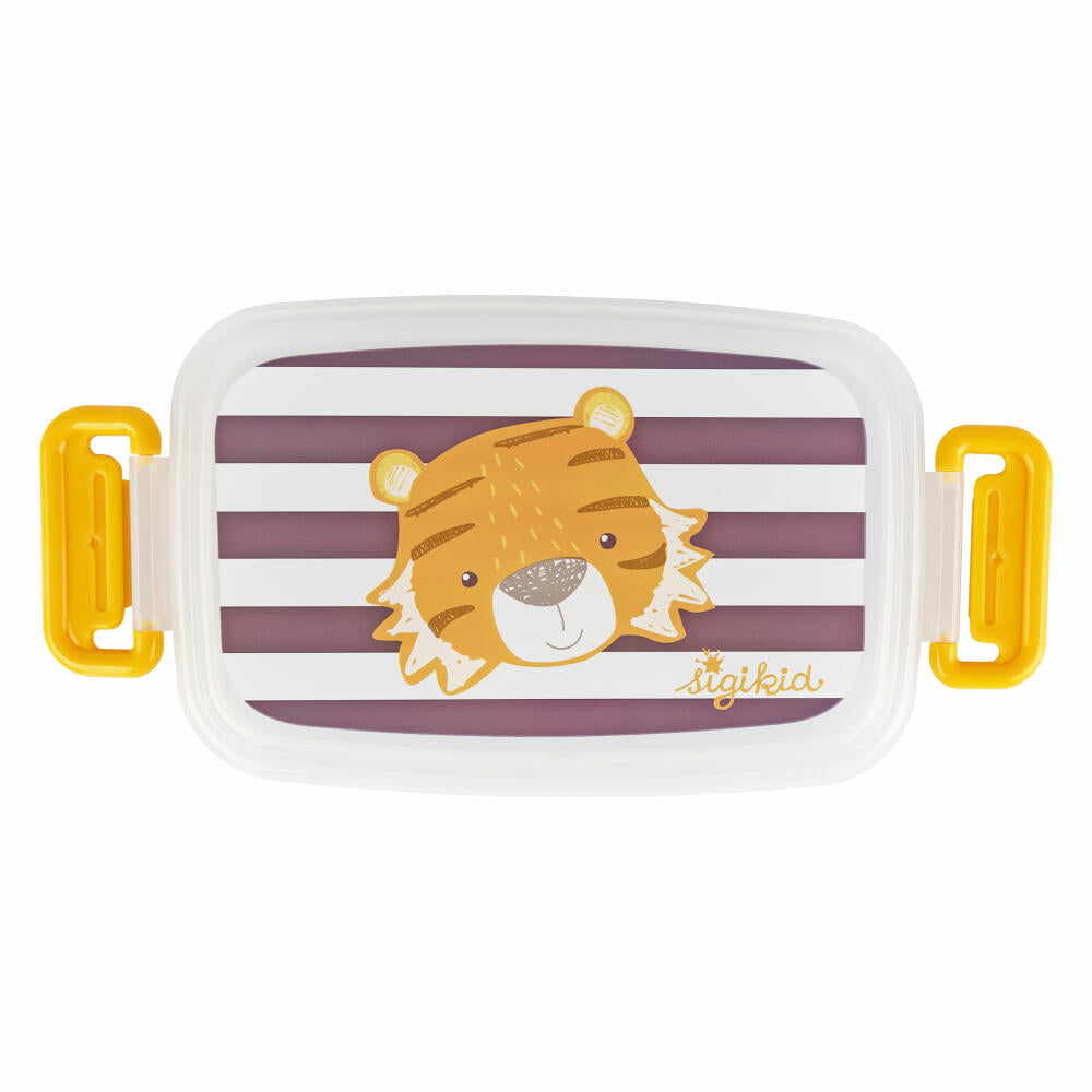 sigikid Brotdose Tiger, Brotbox, Lunchbox, Kinder, Kunststoff, 9 x 17.5 cm, 25369
