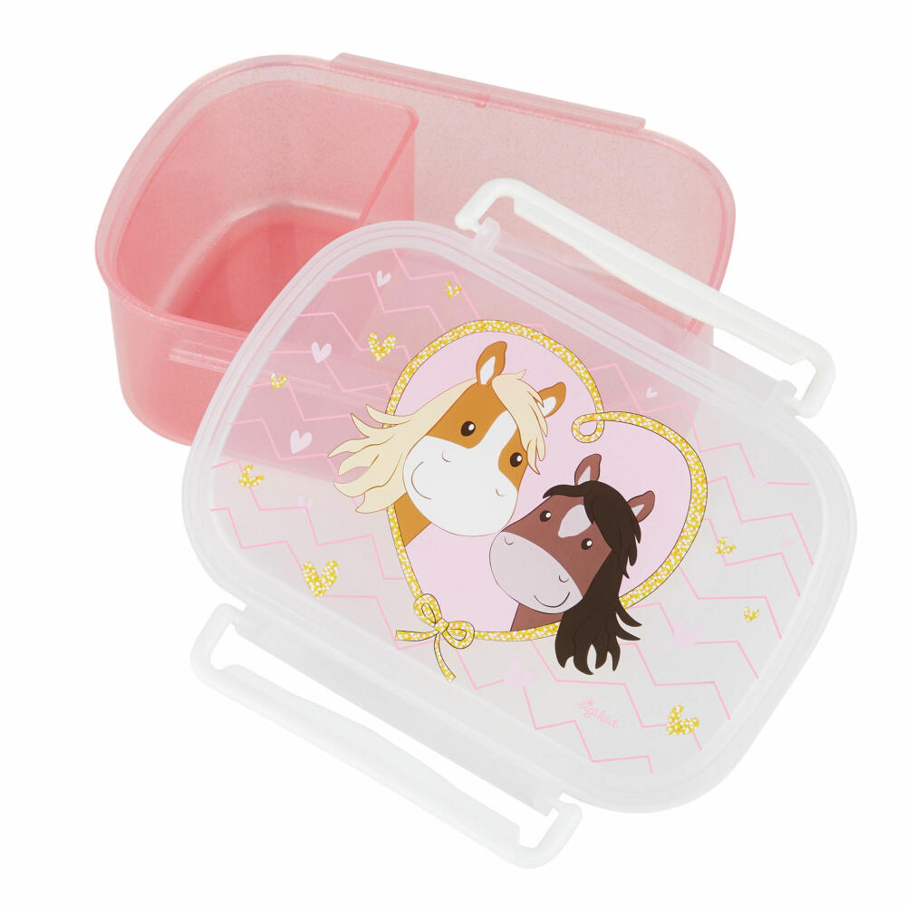 sigikid Pony Love Brotdose, Brotbox, Butterbrotdose, Vesperdose, Kinder, Kunststoff, 17 x 11 cm, Rosa, 25270
