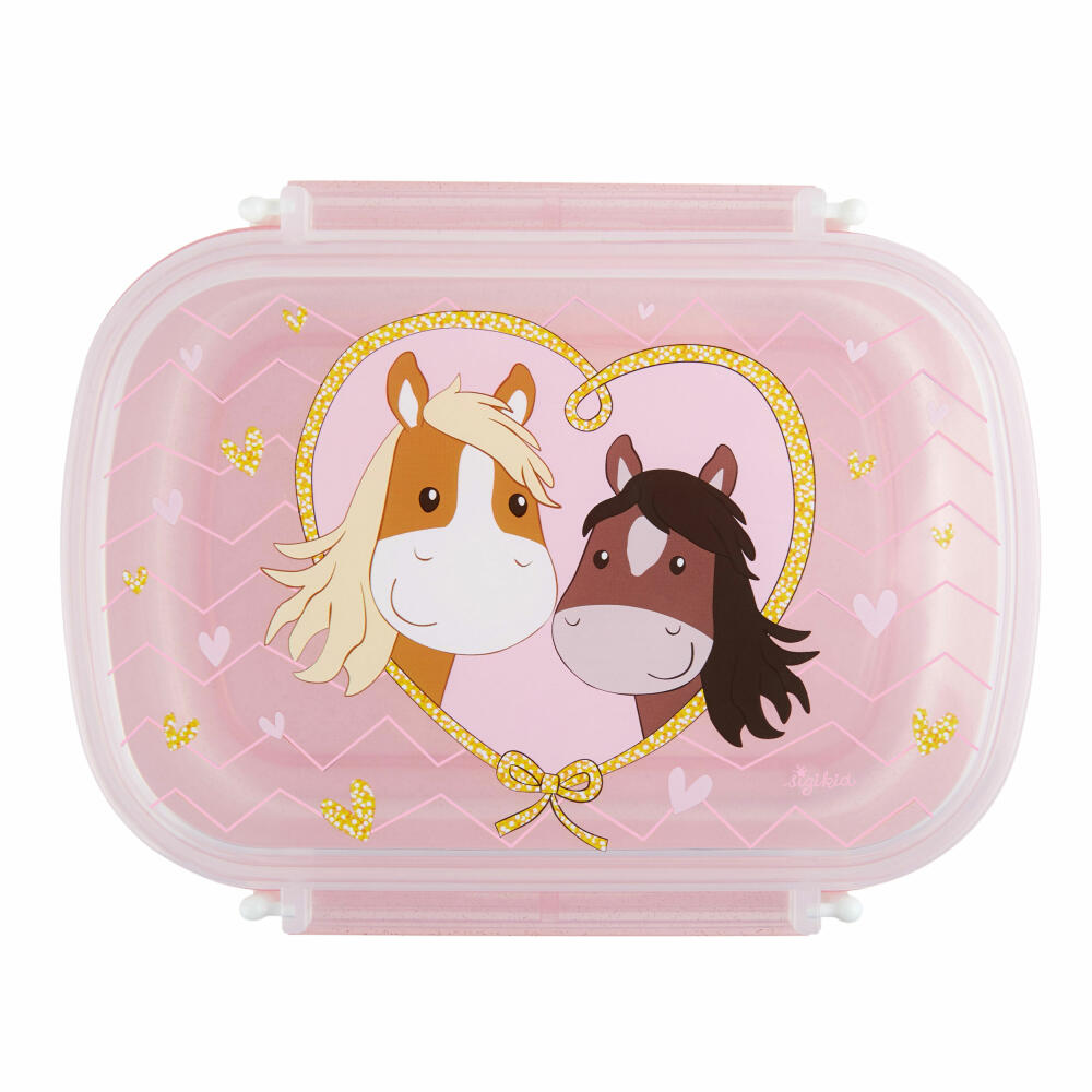 sigikid Pony Love Brotdose, Brotbox, Butterbrotdose, Vesperdose, Kinder, Kunststoff, 17 x 11 cm, Rosa, 25270