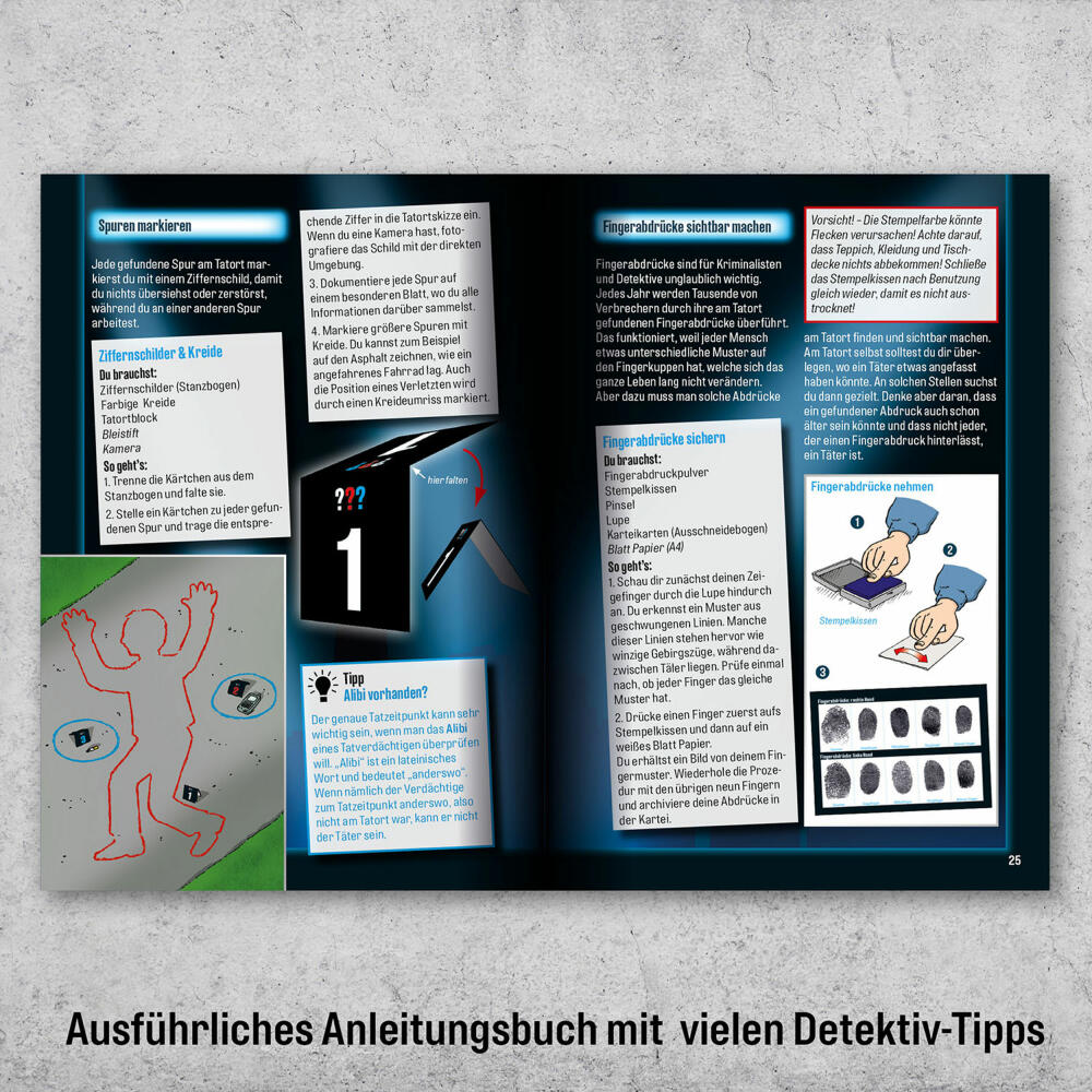 KOSMOS Die drei ??? Detektivkoffer, Experimentierkasten, Ausrüstung, Detektiv Koffer, Rollenspiel, 630553
