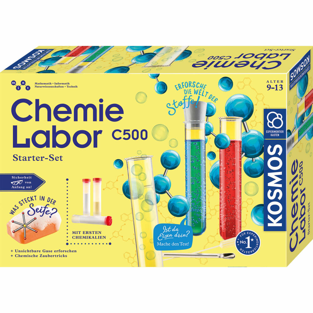 KOSMOS Chemistry Laboratory C500, Starter Set, Experiment Kit, Chemistry Laboratory, Research Set, from 9 years, 645571