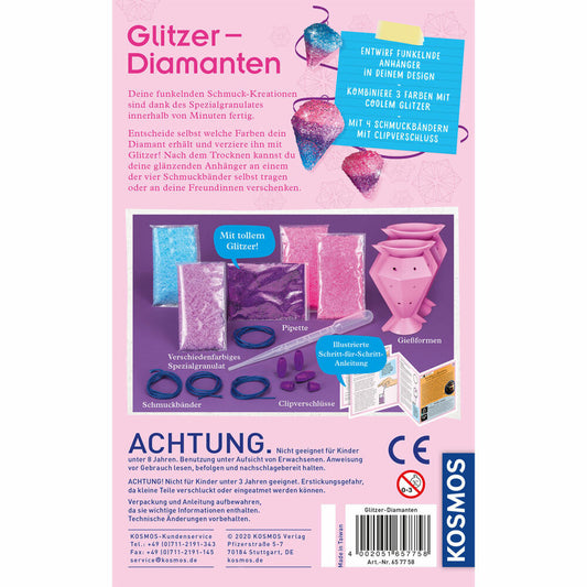 KOSMOS Glitzer-Diamanten, Experimentieren, Basteln, Lernen, Entdecken, ab 8 Jahren, 657758