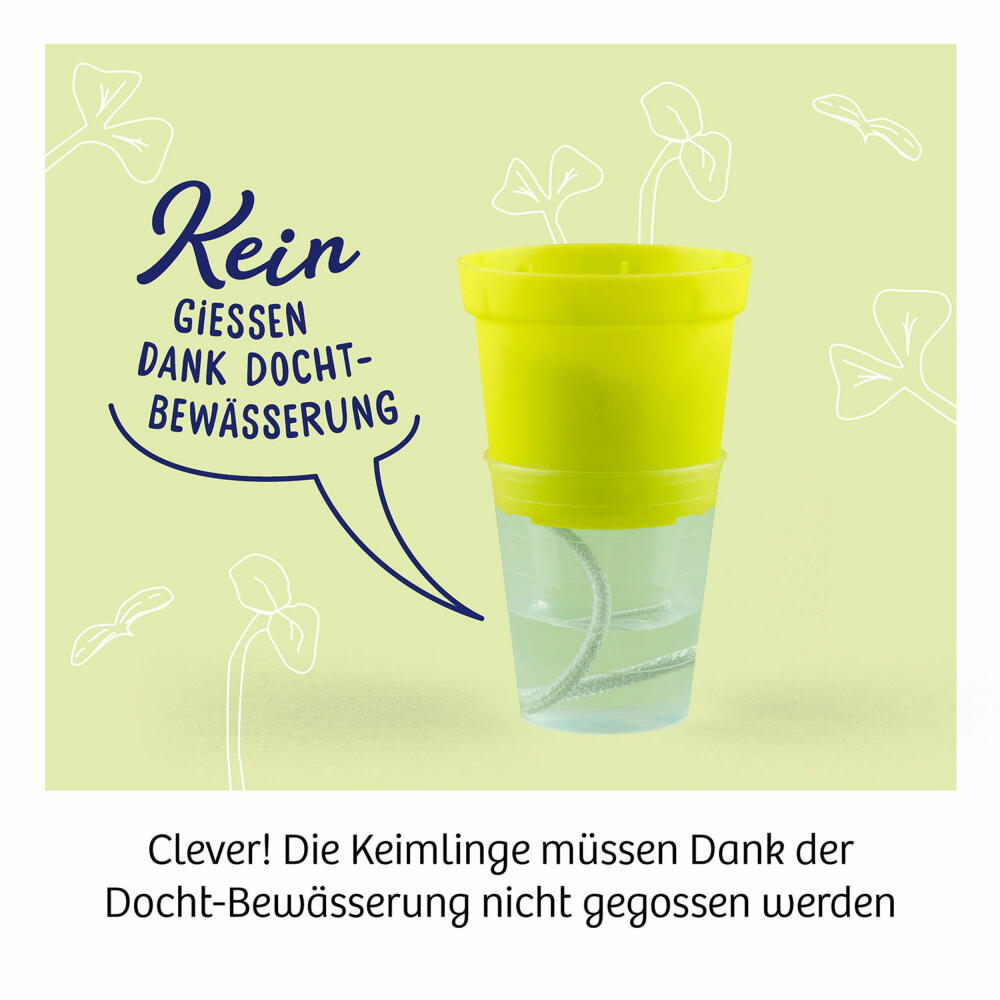 KOSMOS Microgreen-Garten, Experimentierkasten, Pflanzen züchten, Anzuchtset, Mini Garten, ab 6 Jahren, 636135