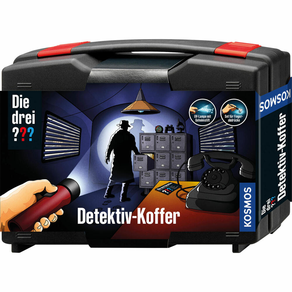 KOSMOS Die drei ??? Detektivkoffer, Experimentierkasten, Ausrüstung, Detektiv Koffer, Rollenspiel, 630553