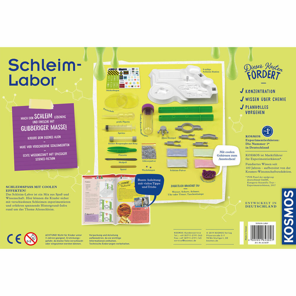 KOSMOS Schleim-Labor, Experimentieren, Lernen, Spielzeug, Entdecken, ab 8 Jahren, 643607