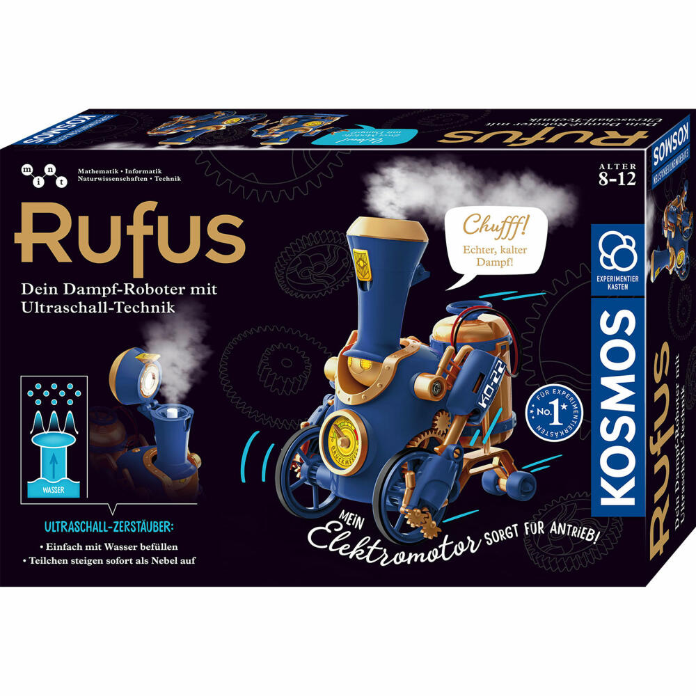 KOSMOS Rufus - Your steam robot, robot, construction kit, experiments, electric motor, with ultrasonic atomizer, 621131