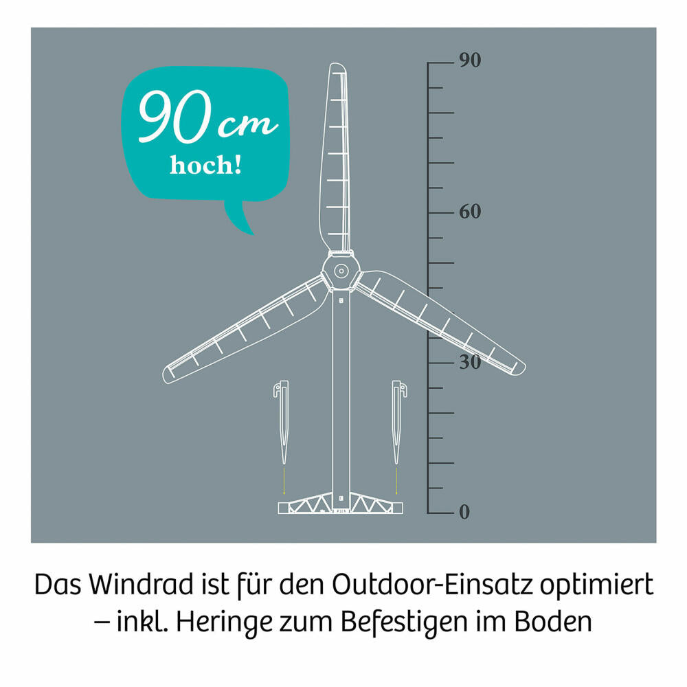 KOSMOS Wind-Rad Modellbausatz, Experimentierkasten, Windkraft Lernspielzeug, ab 8 Jahren, 621087