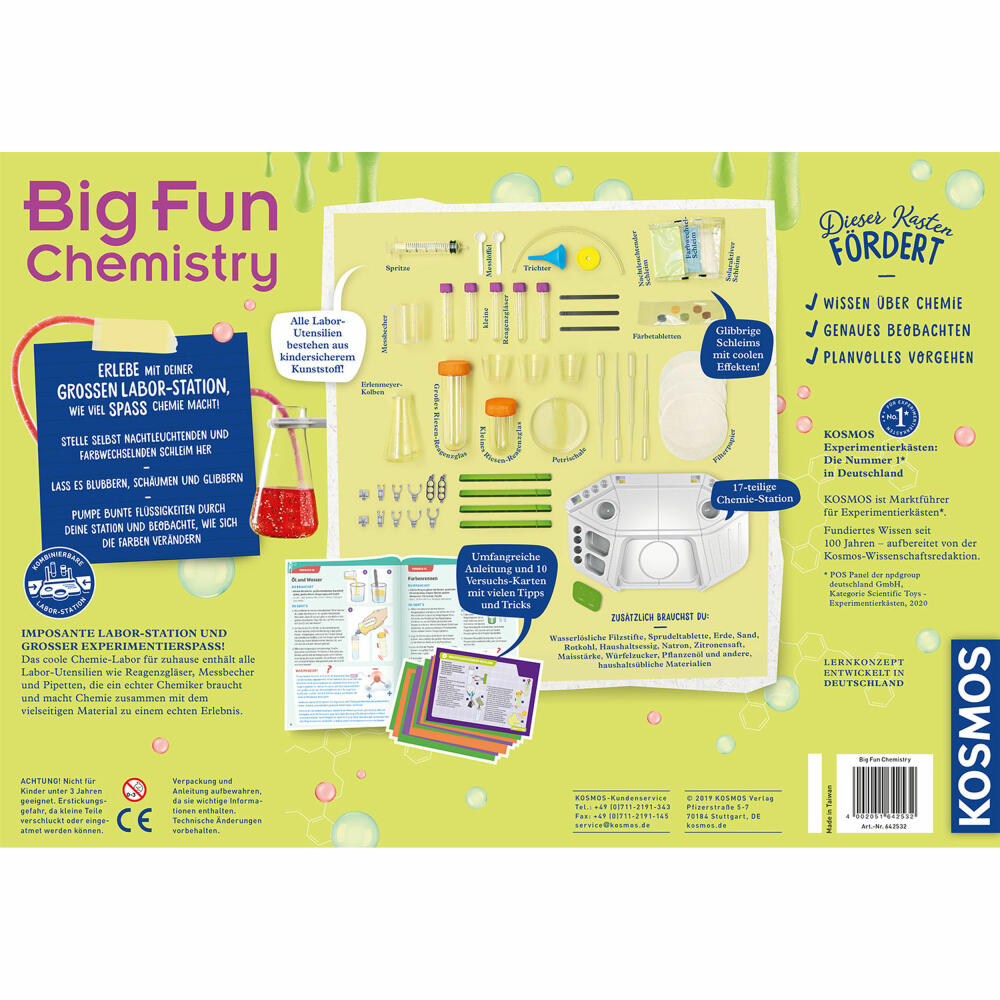 KOSMOS experiment kits Big Fun Chemistry, experiment kit, experiment box, chemistry station, from 8 years, 642532