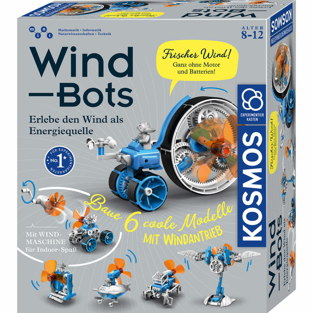 KOSMOS Wind Bots, Experimentierkasten, Konstruktionsset, Bastelbox, Bastel Set, ab 8 Jahren, 621056