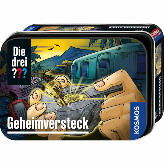KOSMOS The Three ??? Secret Hideout, Large Tin, Detective Gadget, Detective Set, DIY, Stone Clay, 632434