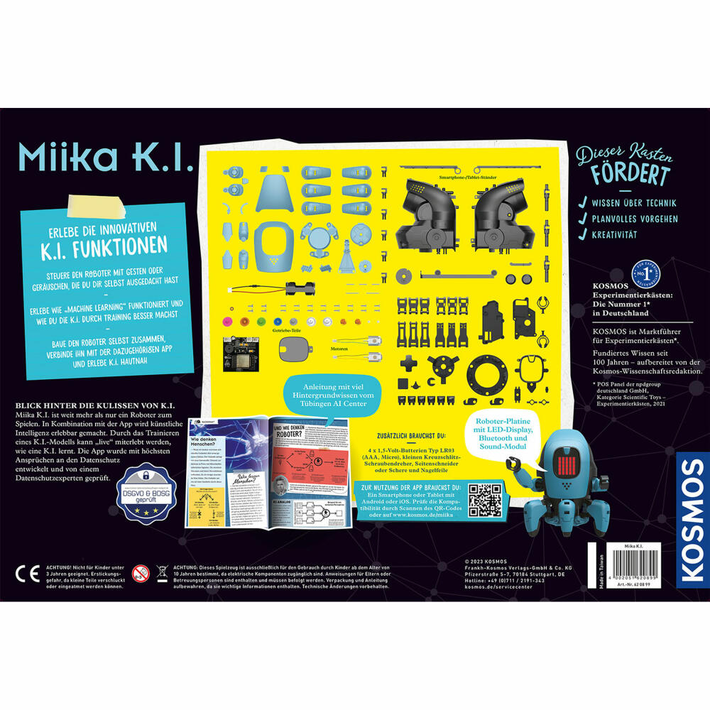 KOSMOS Miika KI, Experiment Kit, Experiments, Artificial Intelligence, Robot, Construction Kit, 620899
