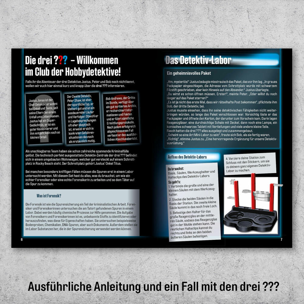 KOSMOS Die drei ??? Detektiv-Labor, Experimentierkasten, Detektiv Spiel, Labor, Kinderspiel, ab 8 Jahren, 632311