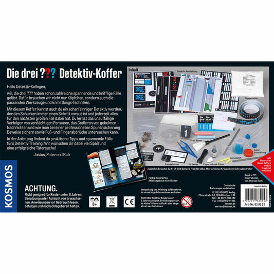 KOSMOS Die drei ??? Detektivkoffer, Experimentierkasten, Ausrüstung, Detektiv Koffer, Rollenspiel, 630553