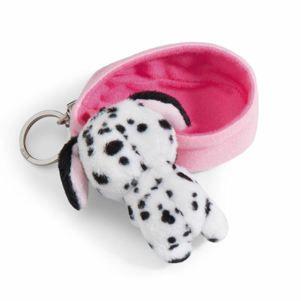 NICI Sleeping Pets Hund Dalmatiner Schlüsselanhänger, Schlüssel Anhänger, Glücksbringer, 8 cm, 48833
