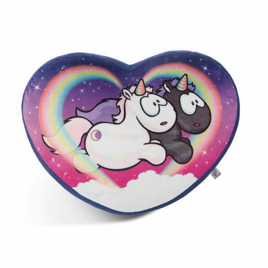 NICI Theodor & Friends Unicorns Star Bringer & Moon Keeper Pillow, Heart-shaped, Pillow, Cuddle Pillow, Decorative Pillow, 40 x 28 cm, 48638