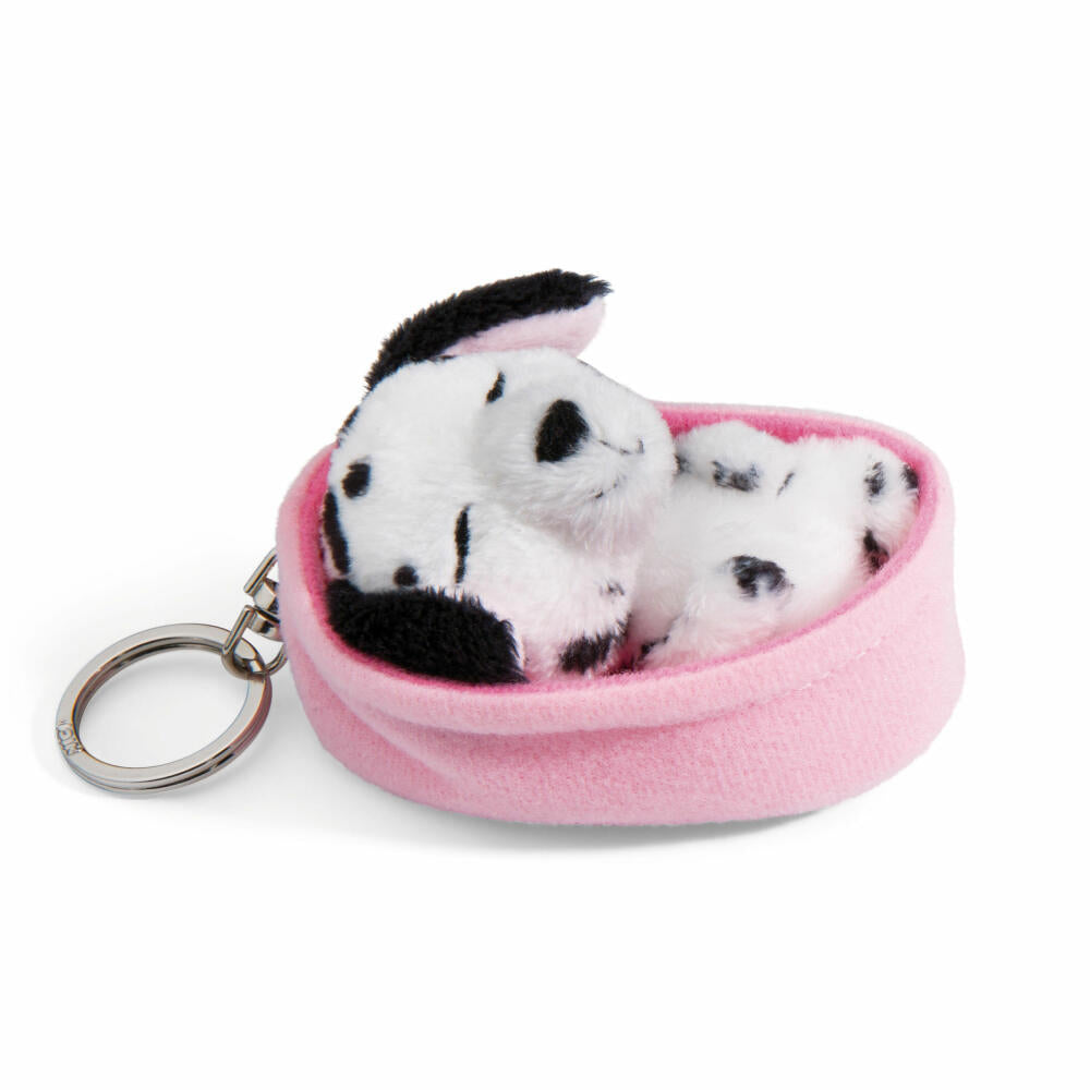 NICI Sleeping Pets Hund Dalmatiner Schlüsselanhänger, Schlüssel Anhänger, Glücksbringer, 8 cm, 48833