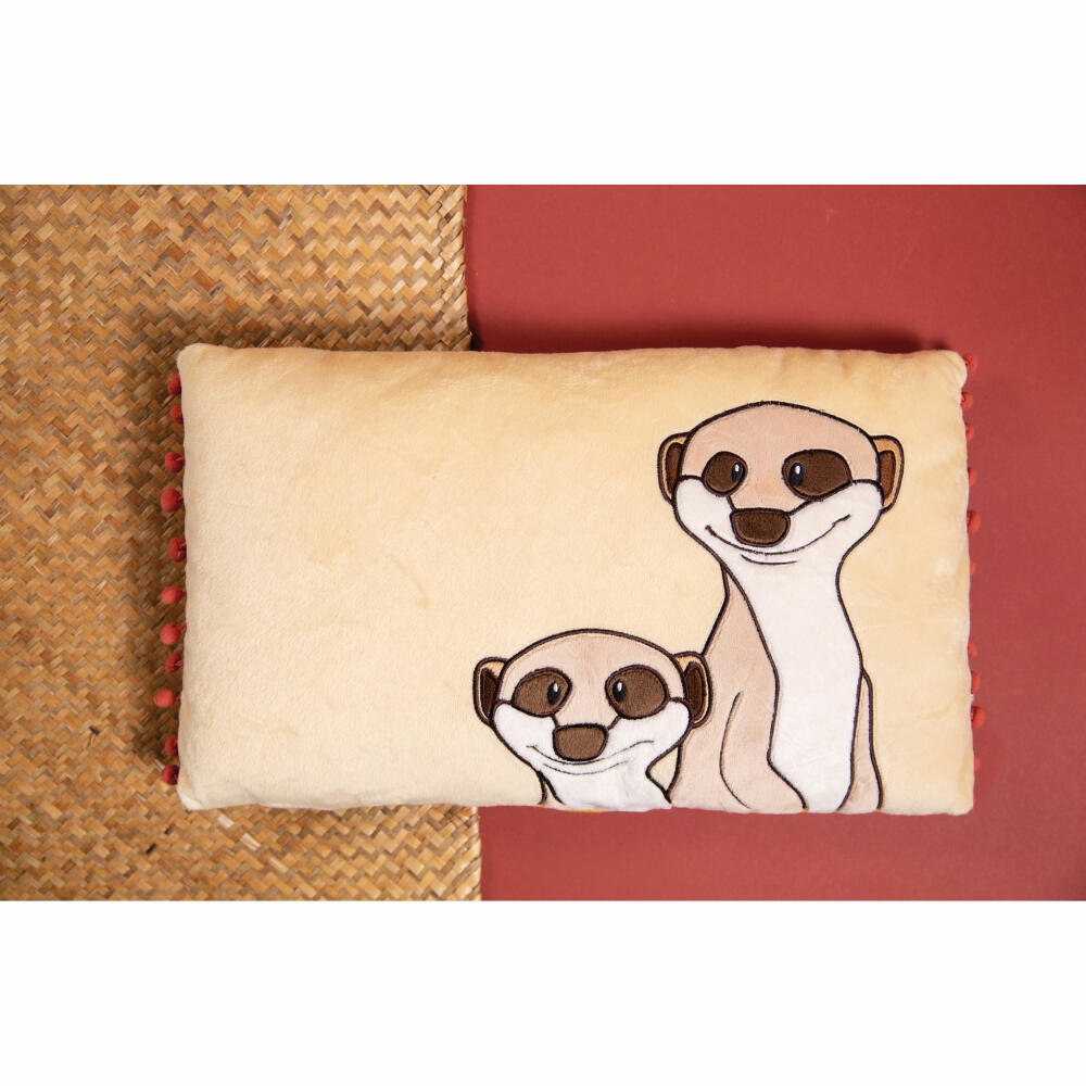 NICI Green Erdmännchen Kissen, Kopfkissen, Kuschelkissen, Dekokissen, 43 x 25 cm, 48747