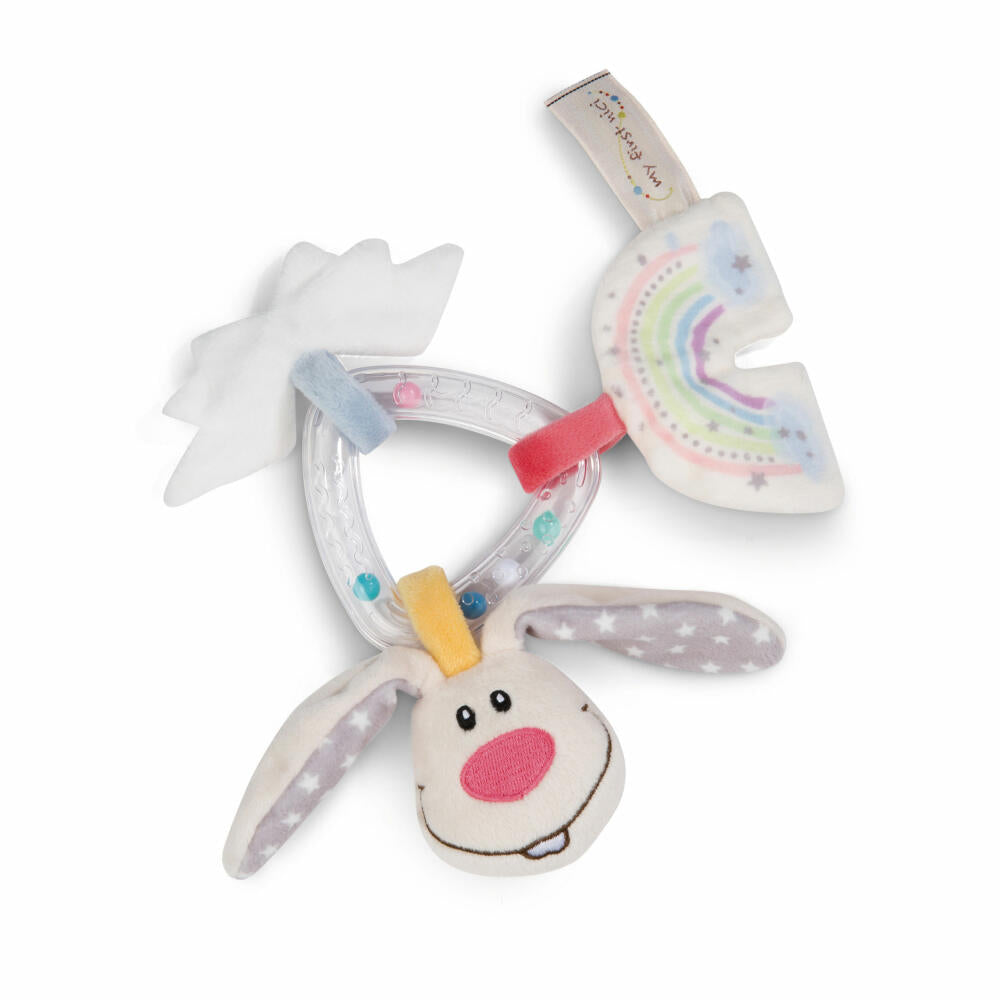 NICI My First NICI Set Schmusetuch & Rasselring Häschen, Schnuffeltuch, Rassel, Geschenk, Baby, 48679