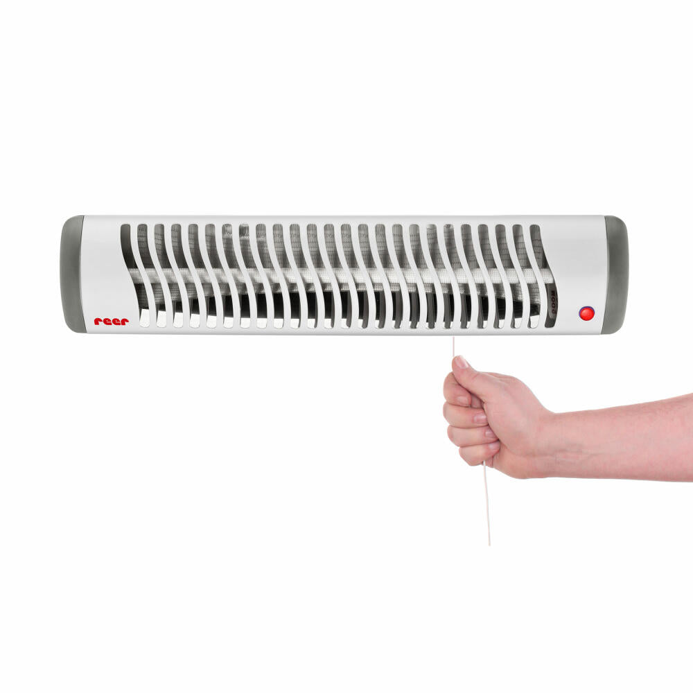 reer EasyHeat Wickeltisch-Wärmestrahler, Heizstrahler, Wand-Heizstrahler, Wärmelampe Baby, 1 Heizstufe, Kippsicherung, Schwarz, 19040