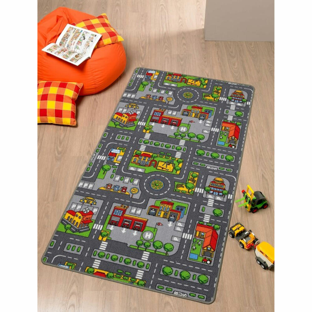 Meubinex play carpet, play carpet, street carpet, children's carpet, car, city, 100 x 165 cm, 49820001