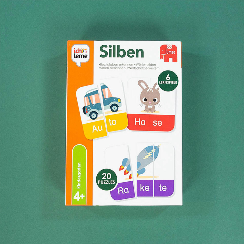 Jumbo Spiele ich lerne Silben, Lernspiel, Kinderspiel, Silbentrennung, Wörter bilden, ab 4 Jahre, 19551