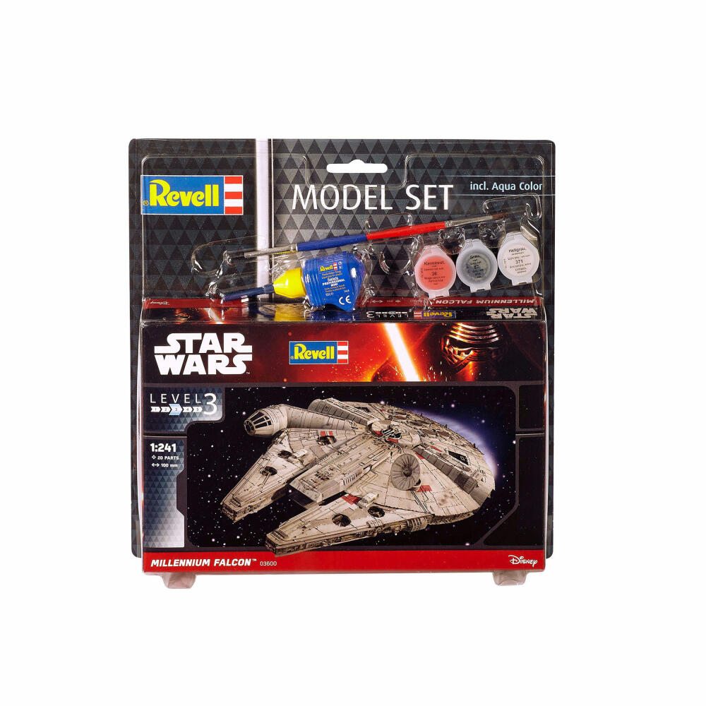 Revell Model Set Millennium Falcon, Star Wars, Modellbausatz, Modell Bausatz, 20 Teile, ab 10 Jahre, 63600