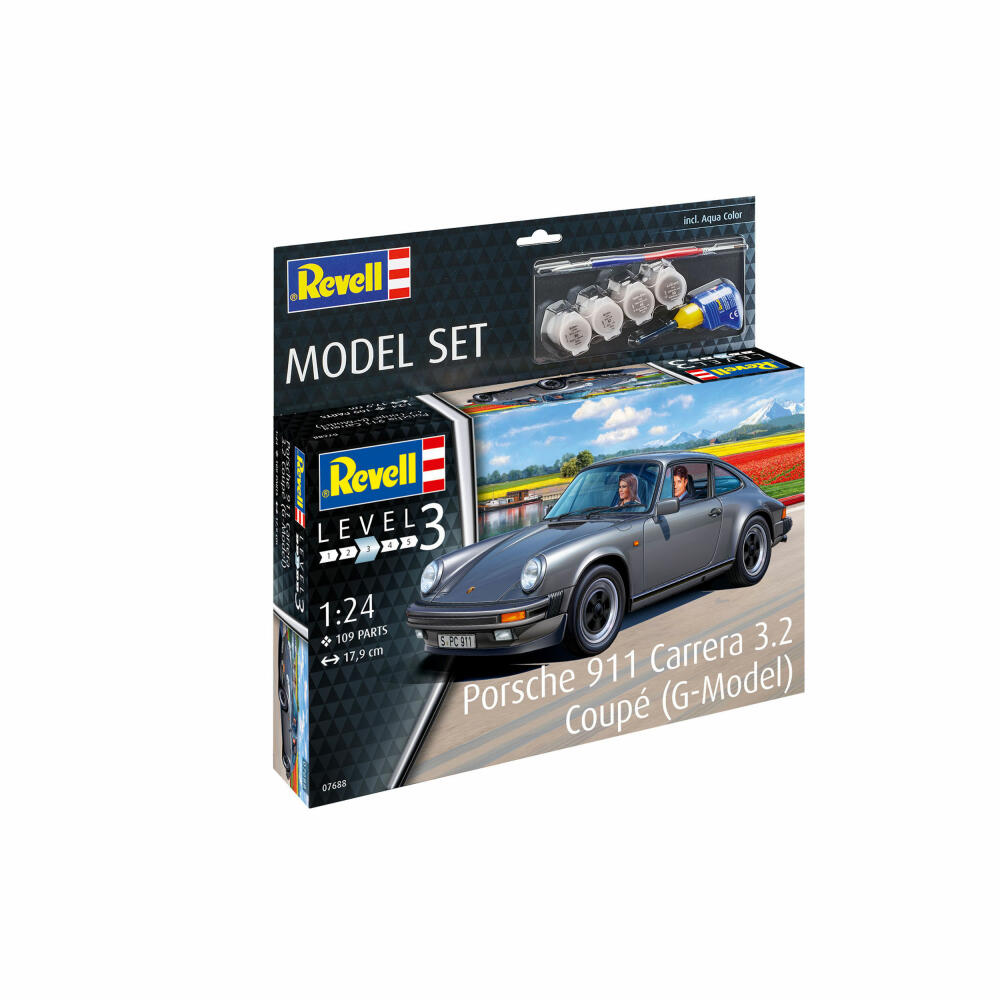 Revell Model Set Porsche 911 Carrera 3.2 Coupé G-Model, Car, Model Kit, Model Kit, 109 Parts, from 10 Years, 67688