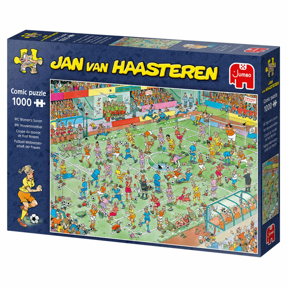 Jumbo Spiele Jan van Haasteren - WM Frauen Fußball, Puzzle, Erwachsenenpuzzle, Puzzlespiel, 1000 Teile, 19091