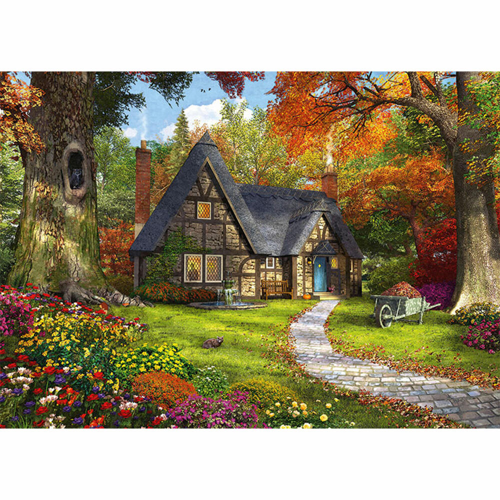Jumbo Spiele Falcon The Woodland Cottage, Puzzle, Erwachsenenpuzzle, Puzzlespiel, 2 x 1000 Teile, 11294