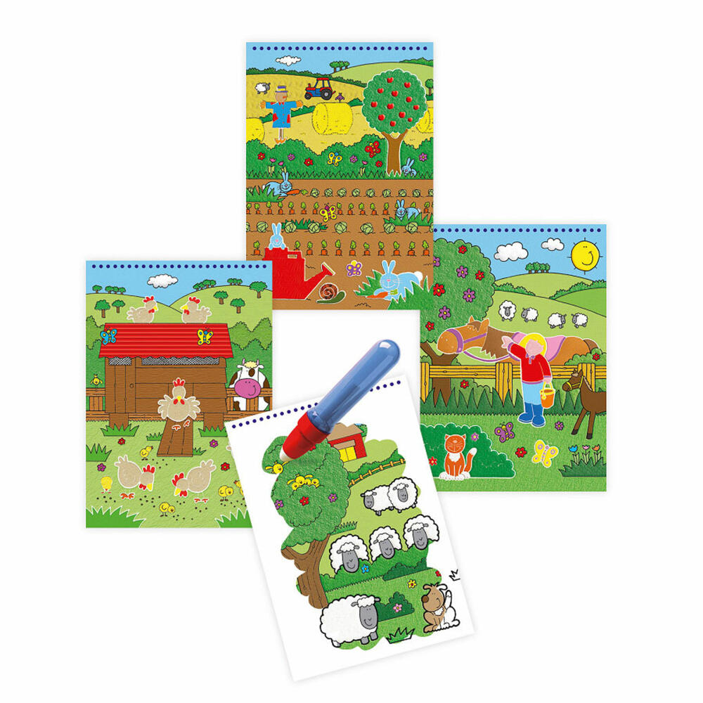 Jumbo Spiele GALT Water Magic Bauernhof, Malbuch, Malen mit Wasser, Wasserstift, ab 3 Jahre, 1003163