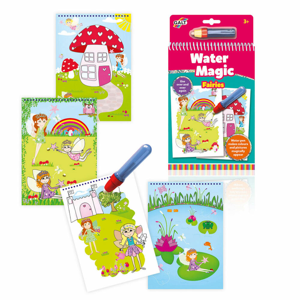 Jumbo Spiele GALT Water Magic Feen, Malbuch, Malen mit Wasser, Wasserstift, ab 3 Jahre, 1004399