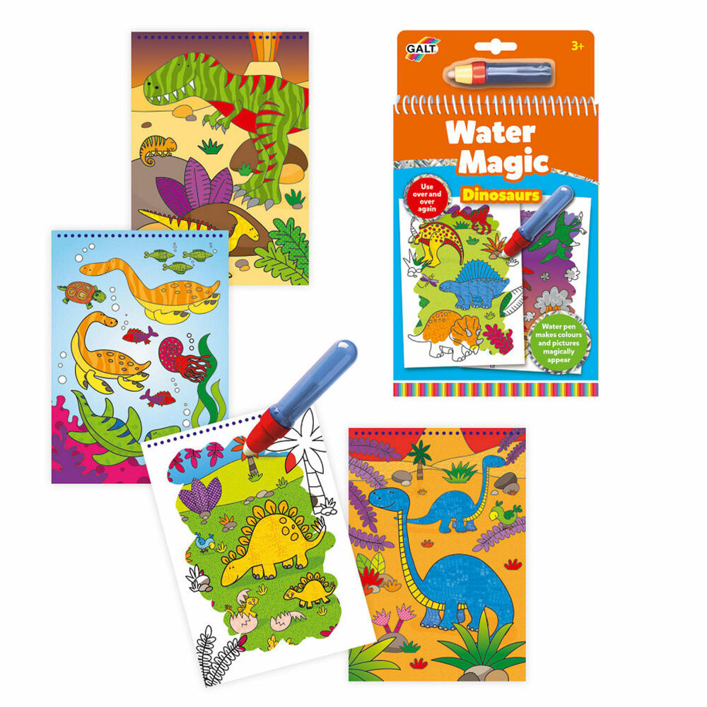 Jumbo Spiele GALT Water Magic Dinosaurier, Malbuch, Malen mit Wasser, Wasserstift, ab 3 Jahre, 1004660
