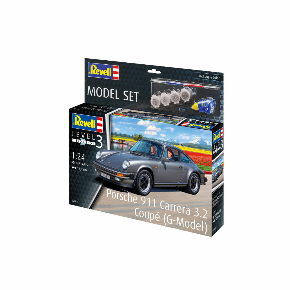 Revell Model Set Porsche 911 Carrera 3.2 Coupé G-Model, Car, Model Kit, Model Kit, 109 Parts, from 10 Years, 67688