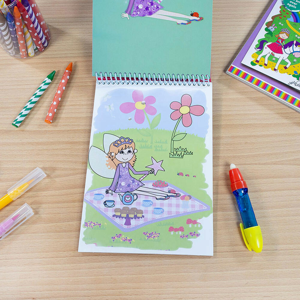 Jumbo Spiele GALT Water Magic Feen, Malbuch, Malen mit Wasser, Wasserstift, ab 3 Jahre, 1004399