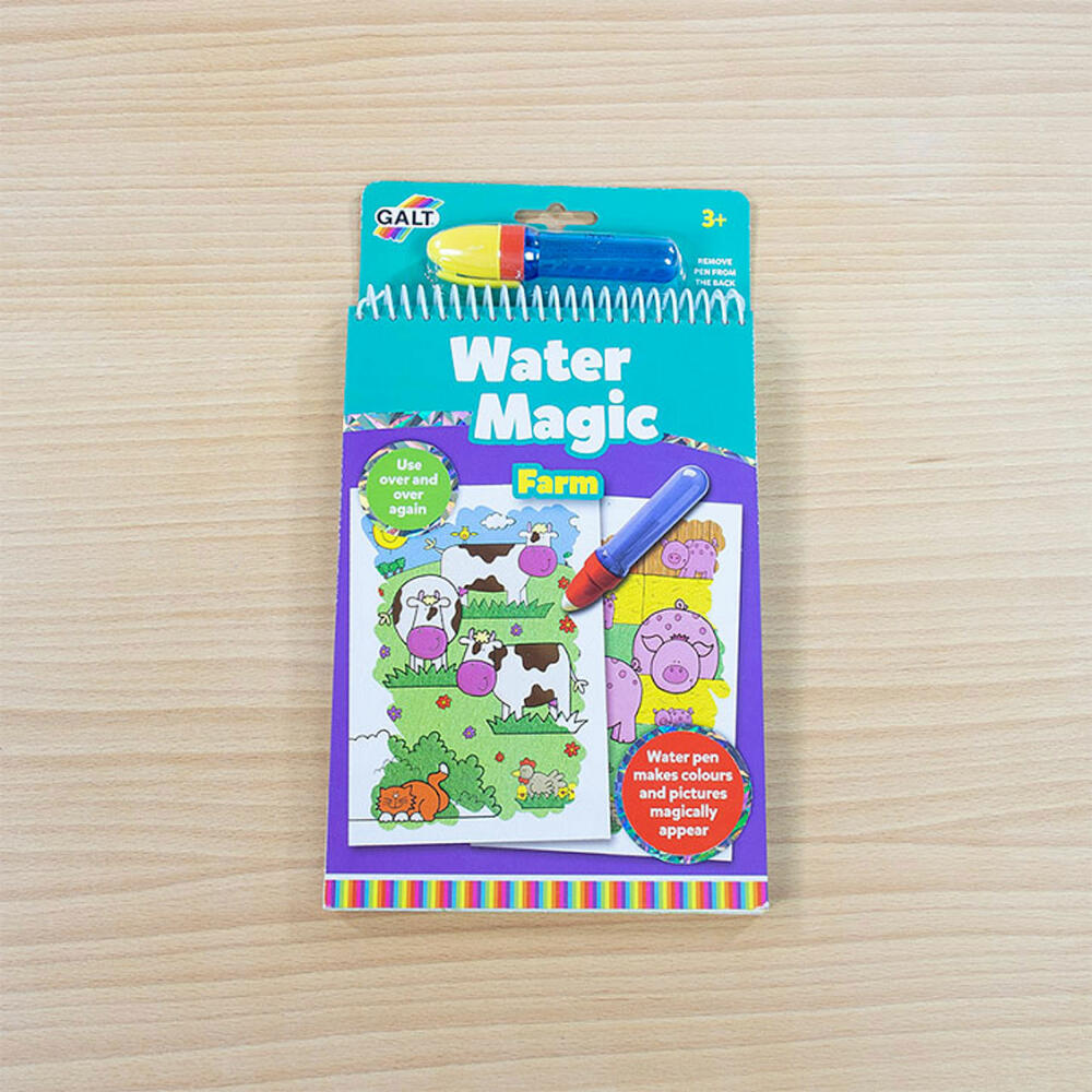 Jumbo Spiele GALT Water Magic Bauernhof, Malbuch, Malen mit Wasser, Wasserstift, ab 3 Jahre, 1003163