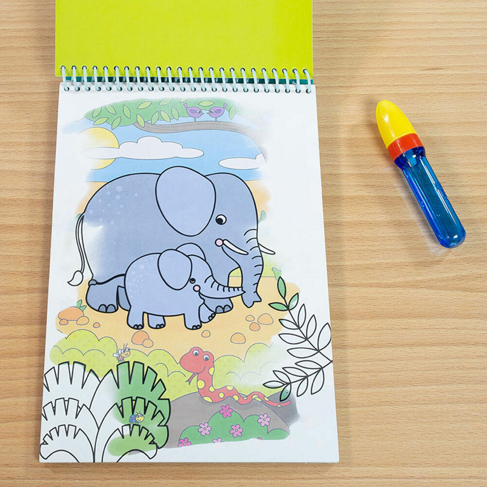 Jumbo Spiele GALT Water Magic Safari, Malbuch, Malen mit Wasser, Wasserstift, ab 3 Jahre, 1004927