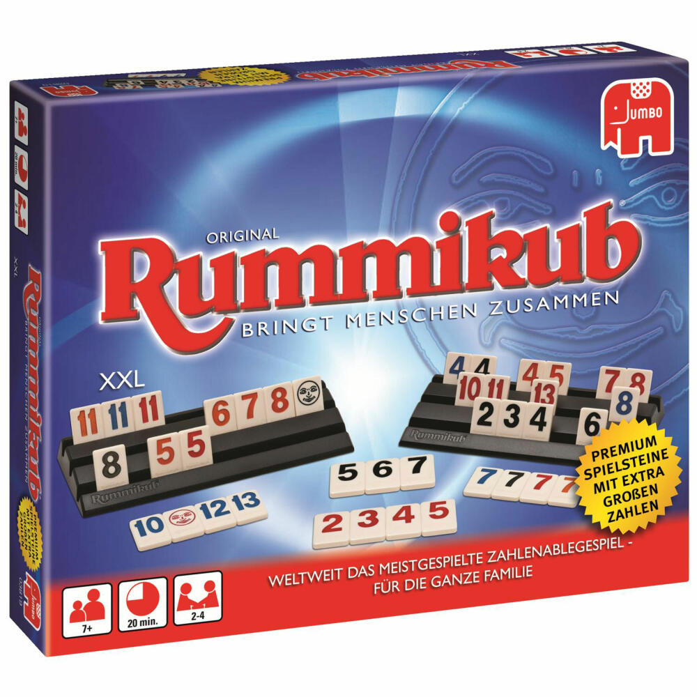 Jumbo Games Original Rummikub XXL, Board Game, Family Game, with Extra Large Numbers, 3819