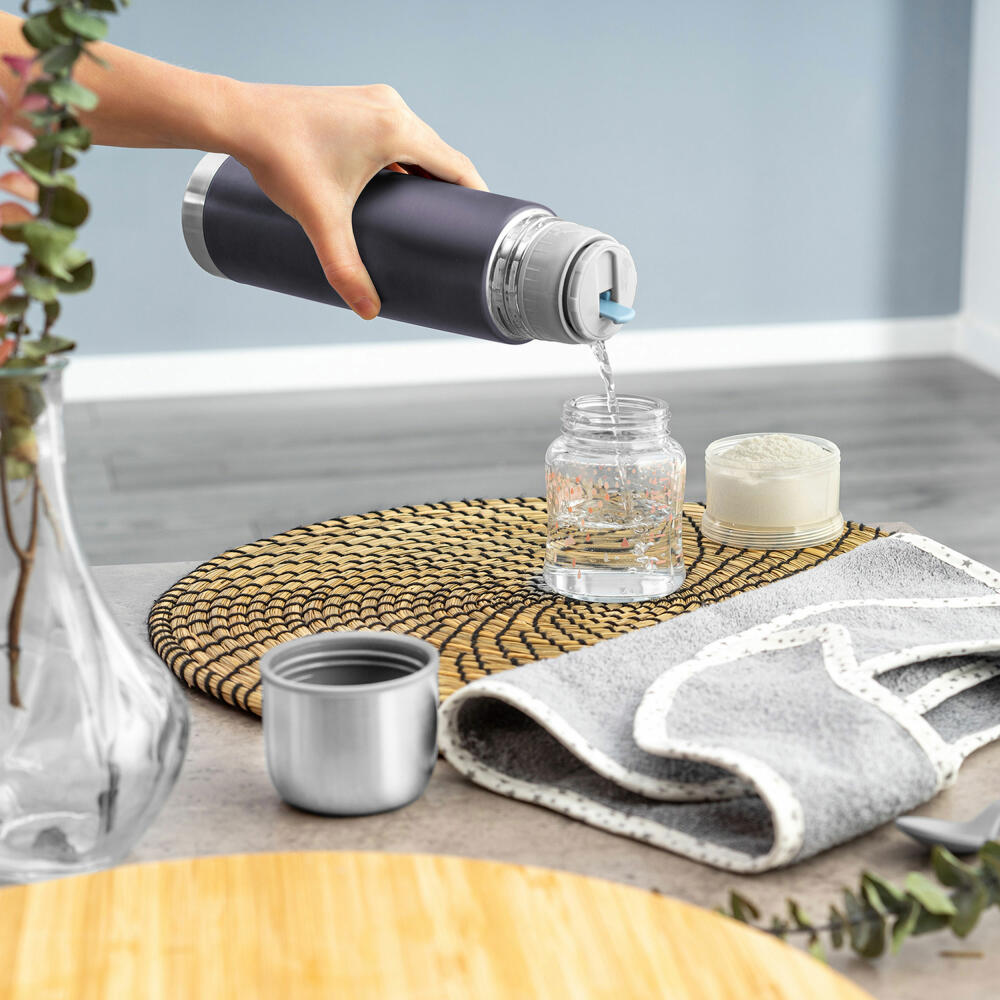 reer Colour stainless steel insulated bottle, insulated bottle, thermos flask, insulated bottle, grey, 500 ml, 90501