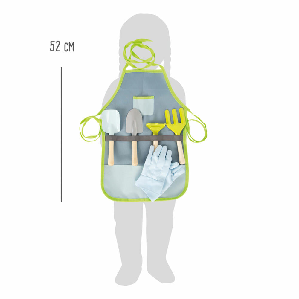 Legler small foot Gartenschürze mit Gartenwerkzeug, 6-tlg., Garten Schürze, Werkzeug, Kinder, Harke, Schaufel, 11881