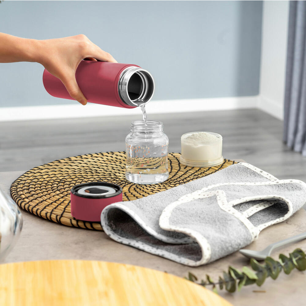 reer ColourDesign stainless steel insulated bottle, insulated bottle, thermos flask, insulated bottle, berry red, 450 ml, 90014